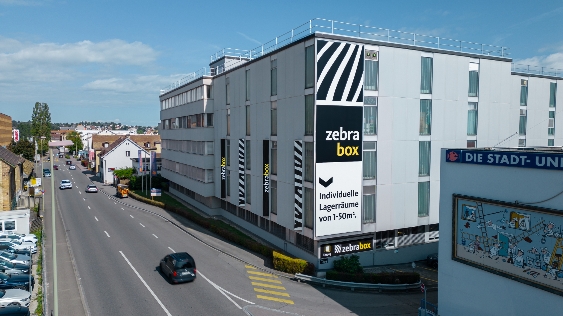 Zebrabox Basel-Allschwil Aussenaufnahme Gebäude